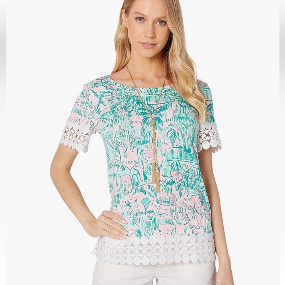 NEW Lilly Pulitzer Women's Hayes Top size XS in Bright Agate Green. NWT